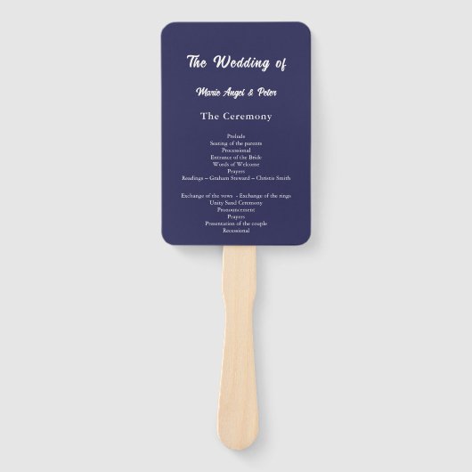 Éventail Programme de cérémonie moderne de minuit en bleu m (Devant)