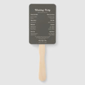Éventail Programme de cérémonie moderne espresso brun (Dos)