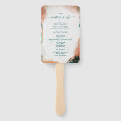 Éventail Programme de cérémonie Turquoise et Mariage en cui (Dos)