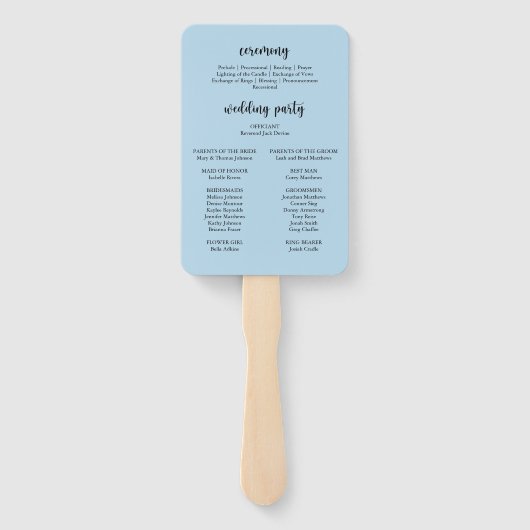 Éventail Programme de cérémonie Ventilateur de main Beach S (Dos)