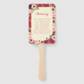 Éventail programme de double bonheur de jardin de mariage c (Dos)
