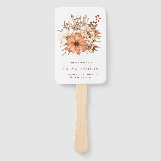 Éventail Programme de fleurs Brown à la crème d'automne (Devant)