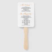 Éventail Programme de fleurs d'orange et mariage de automne (Dos)