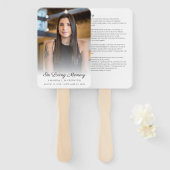 Éventail Programme de funérailles simple avec photo et noti (Devant et derrière)