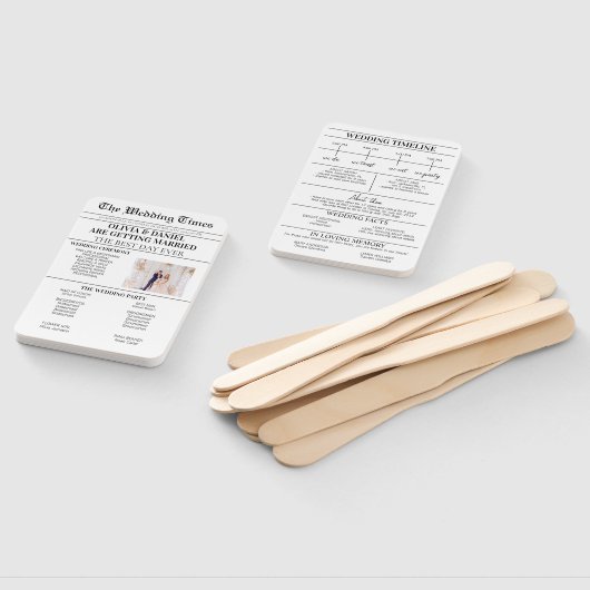 Éventail Programme de jour de mariage du journal Mariage Ca (Non-assemblé)