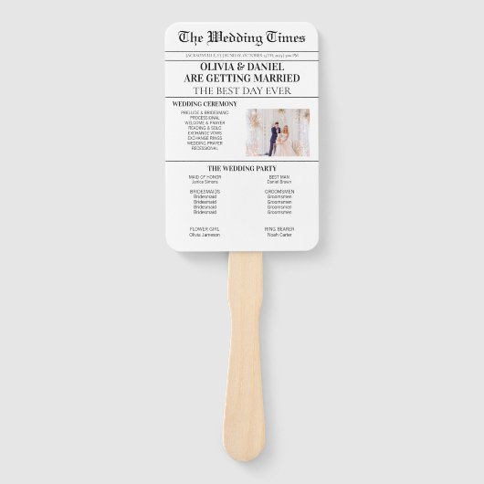 Éventail Programme de jour de mariage du journal Mariage Ca (Devant)