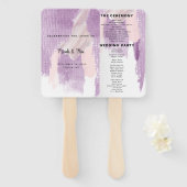 Éventail Programme de la cérémonie de Mariage de splash Lav (Devant et derrière)