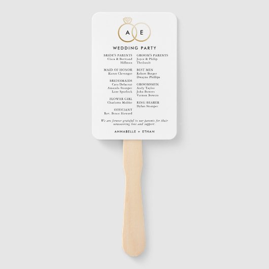 Éventail Programme de la cérémonie des anneaux de Mariage d (Dos)