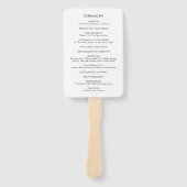 Éventail Programme de la cérémonie des anneaux de Mariage d (Devant)