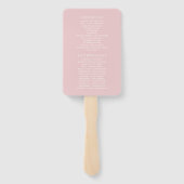 Éventail Programme de mariage à blush géométrique et or ros (Dos)