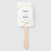 Éventail Programme de mariage à cadre d'or géométrique mode (Devant)