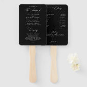 Éventail Programme de mariage à calligraphie en ivoire noir (Devant et derrière)
