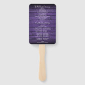 Éventail Programme de mariage à cordes en bois rustique vio (Dos)