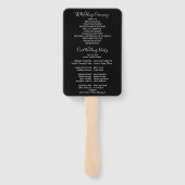 Éventail Programme de mariage à cordes noires et blanches (Dos)