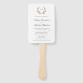 Éventail Programme de mariage à crête florale aquarelle élé (Devant)