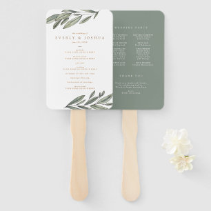 Éventail Programme de mariage À feuillage persistant romant