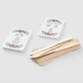 Éventail Programme de mariage à feuillage vert et rose rose (Non-assemblé)