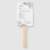 Éventail Programme de mariage à la main en eucalyptus flora (Dos)