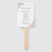 Éventail Programme de mariage à la main Roses Rose Pâle (Dos)