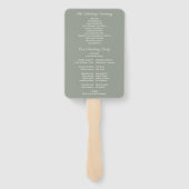 Éventail Programme de mariage à la verdure d'eucalyptus boi (Dos)