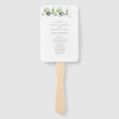 Éventail Programme de mariage à la verdure d'eucalyptus bot (Devant)