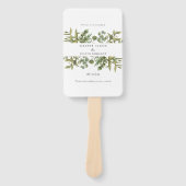 Éventail Programme de mariage à la verdure d'eucalyptus de (Devant)