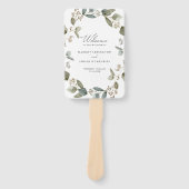 Éventail Programme de mariage à l'aquarelle à l'eucalyptus  (Devant)