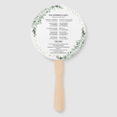 Éventail Programme de mariage à l'aquarelle avec verdure, é (Dos)