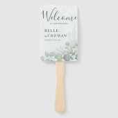 Éventail Programme de mariage à l'aquarelle Boho Eucalyptus (Devant)