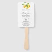Éventail Programme de mariage à l'aquarelle de citron (Devant)