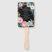 Éventail Programme de mariage à l'aquarelle de couleur magn (Devant)