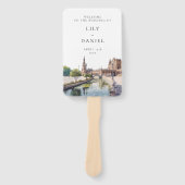 Éventail Programme de mariage à l'aquarelle de Séville Espa (Devant)