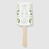 Éventail Programme de mariage à l'aquarelle florale Hortens (Dos)