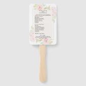 Éventail Programme de mariage à l'aquarelle florale rose ro (Dos)
