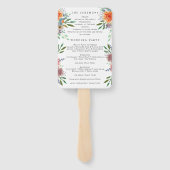 Éventail Programme de mariage à l'aquarelle peinte à la mai (Dos)