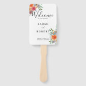 Éventail Programme de mariage à l'aquarelle peinte à la mai (Devant)