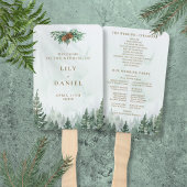 Éventail Programme de mariage à l'aquarelle rustique de la 