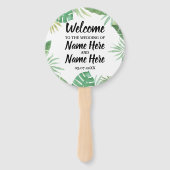 Éventail Programme de mariage à l'aquarelle tropicale Venti (Devant)