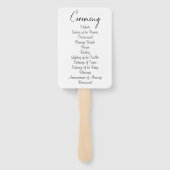 Éventail Programme de mariage à l'écriture élégante (Dos)