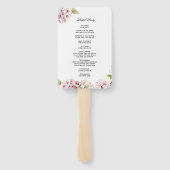Éventail Programme de mariage à l'éventail à main Fleur de  (Dos)