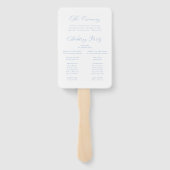 Éventail Programme de mariage à l'hortensia bleu classique (Dos)