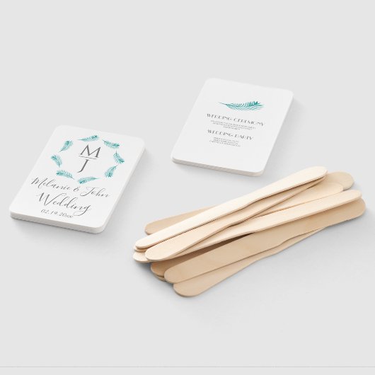 Éventail Programme de mariage à logo circulaire feuille de (Non-assemblé)