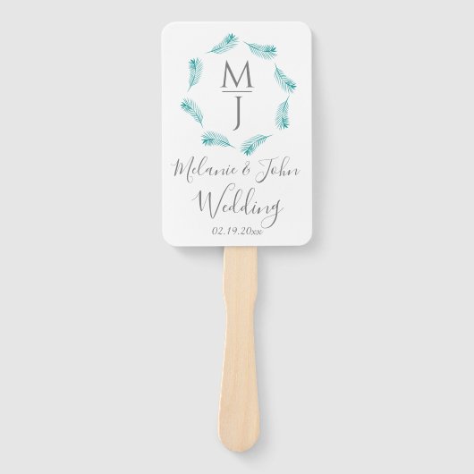 Éventail Programme de mariage à logo circulaire feuille de  (Devant)