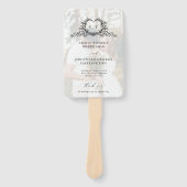 Éventail Programme de mariage à monogramme de calligraphie  (Devant)