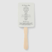 Éventail Programme de mariage à monogramme de tulipes botan (Dos)