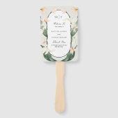 Éventail Programme de mariage à monogramme de tulipes botan (Devant)