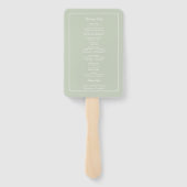 Éventail Programme de mariage à monogramme floral vert saug (Dos)