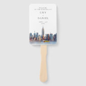 Éventail Programme de mariage à New York aquarelle (Devant)