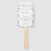 Éventail Programme de mariage à toile française Monogram B (Devant)