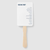 Éventail Programme de mariage à typographie Navy simple (Dos)